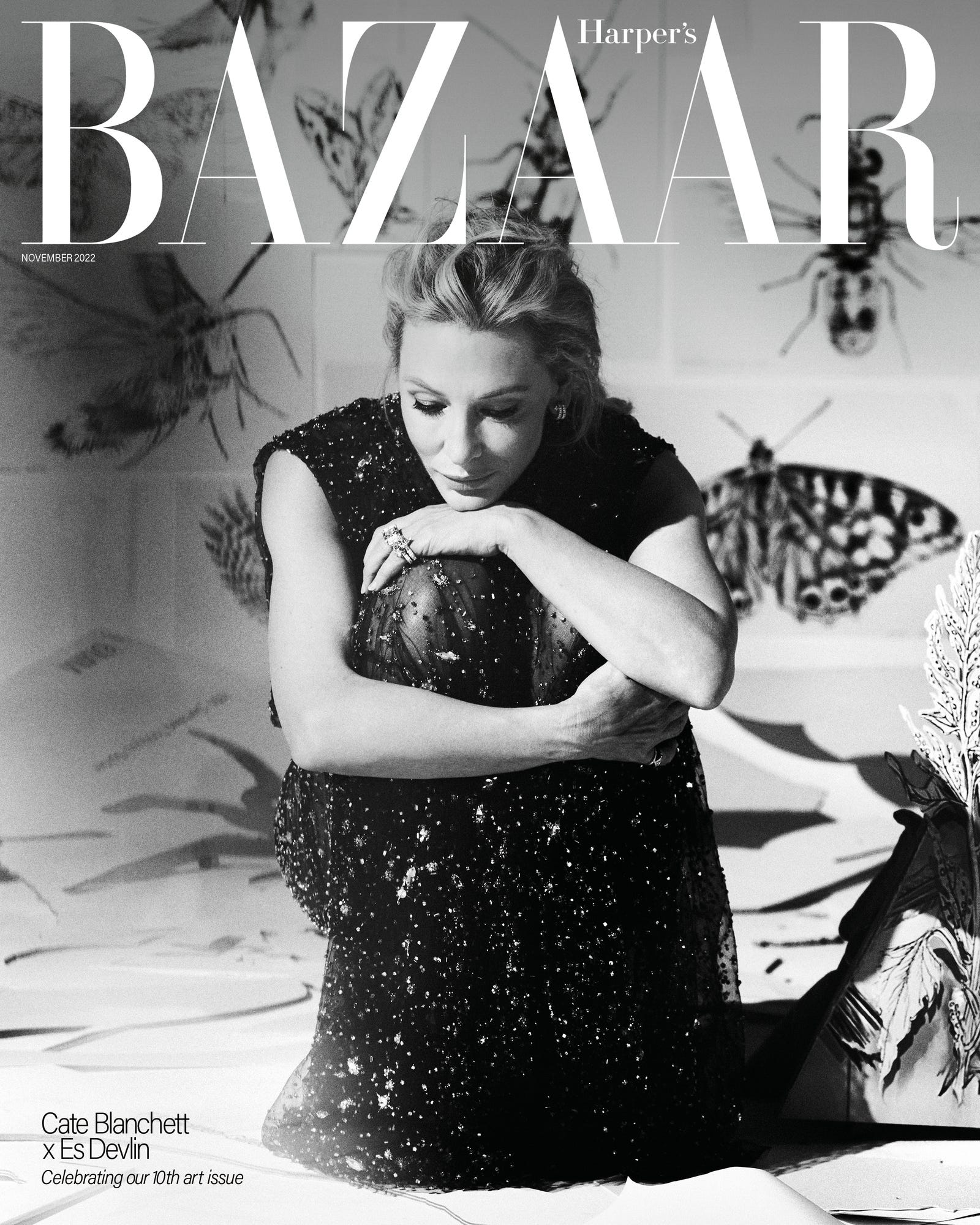 Cate Blanchett · Es Devlin — Harper's Bazaar UK, November 2022 · Digital cover, hair by Gareth Bromell