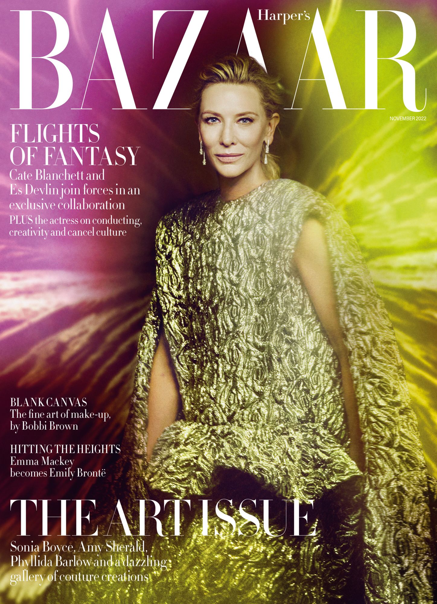Cate Blanchett — Harper's Bazaar UK, November 2022, hair by Gareth Bromell