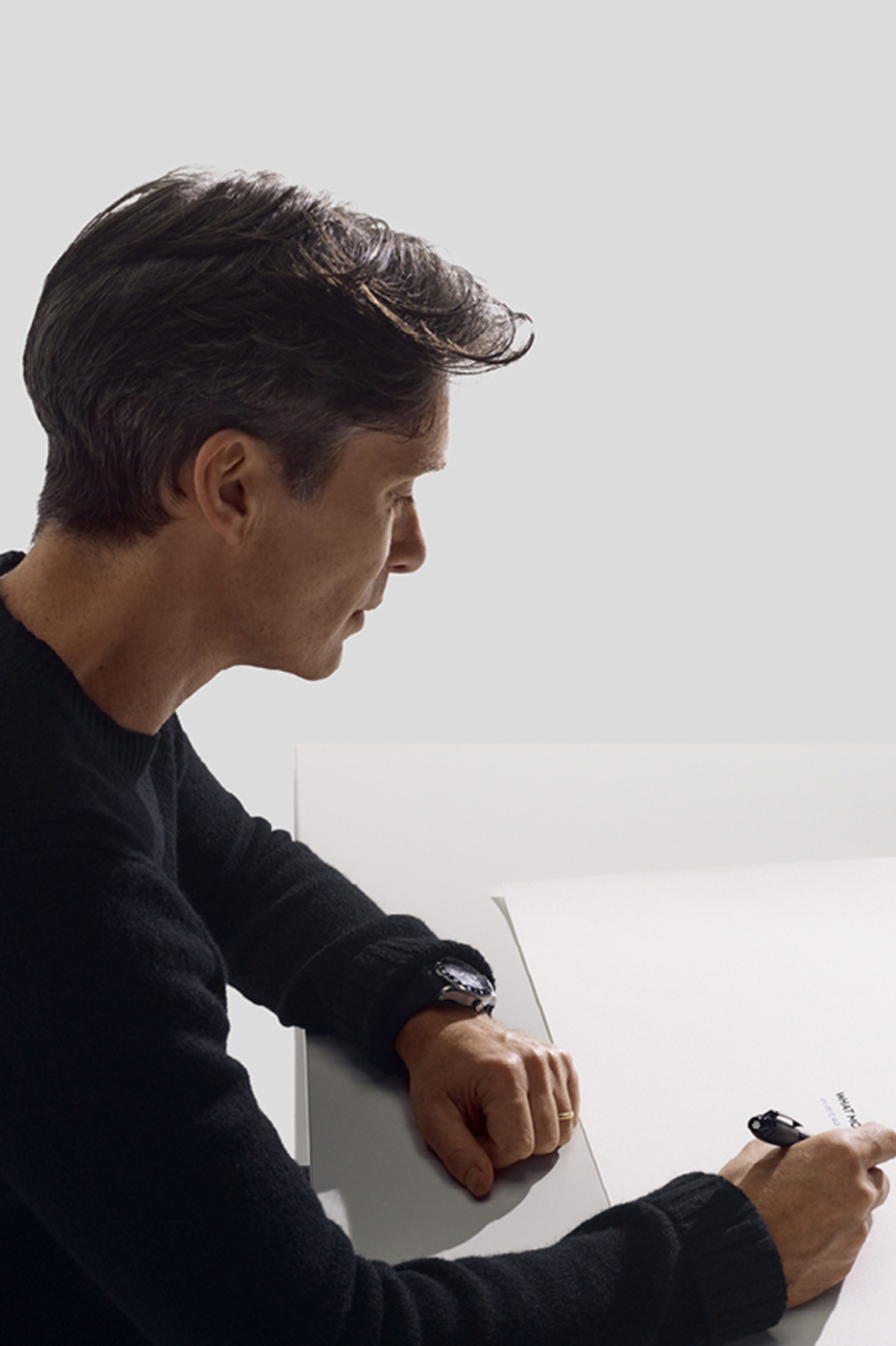 Cillian Murphy · On the Move — Montblanc, hair by Gareth Bromell